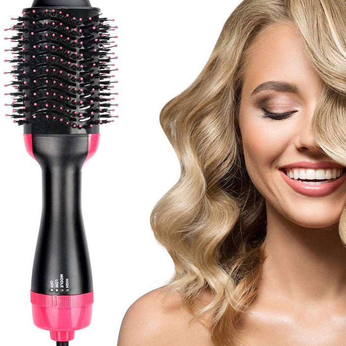 Cepillo secador voluminizador 3 en 1 negro y fucsia